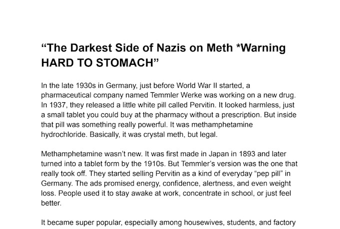 write scripts for your dark history youtube channel